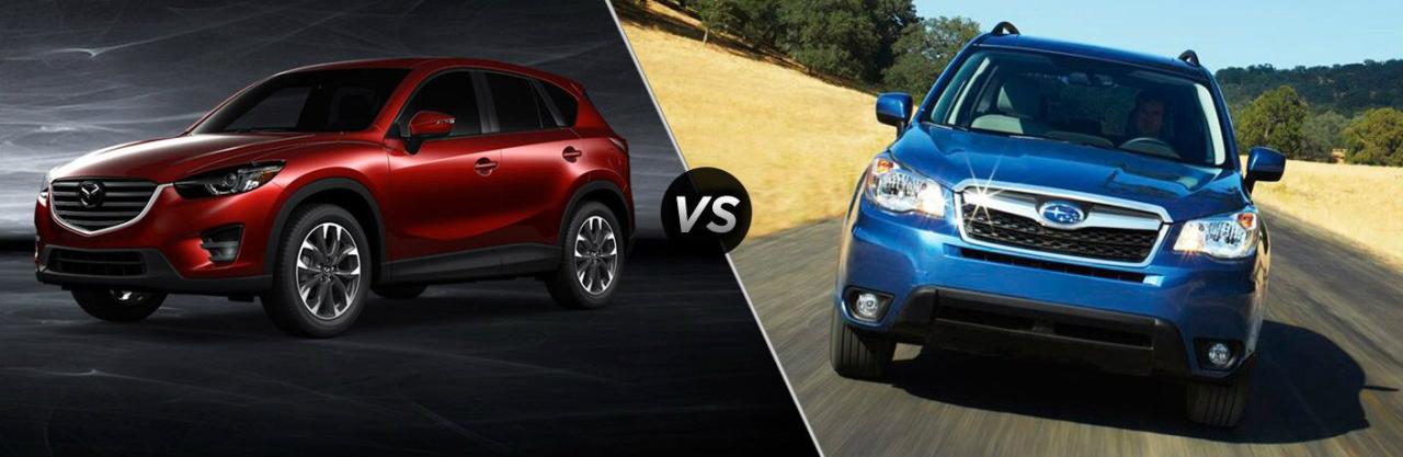 Mazda subaru forester cx Mazda CX-5 vs Subaru Forester safety ratings