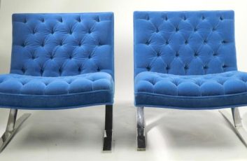 Armless Lounge Chair Furniture in Bold Color