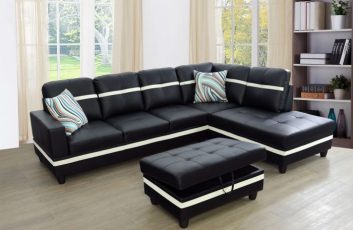 L-shaped Corner Couch Furniture with Ottoman